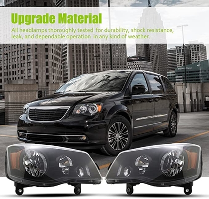 The headlights assembly compatible with 2008-2016 Chrysler Town&amp;Country Compatible with 2011-2019 Dodge Grand Caravan