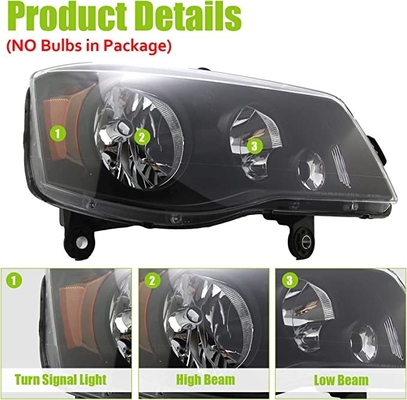 The headlights assembly compatible with 2008-2016 Chrysler Town&Country Compatible with 2011-2019 Dodge Grand Caravan