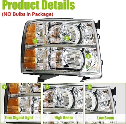 Headlights Assembly Compatible with 2007-2013 Chevy Silverado 1500,2007-2014 Silverado 2500HD 3500HD